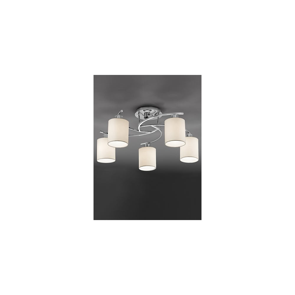 FL2080/5/1124 Hexx 5 Light Ceiling Flush Chrome