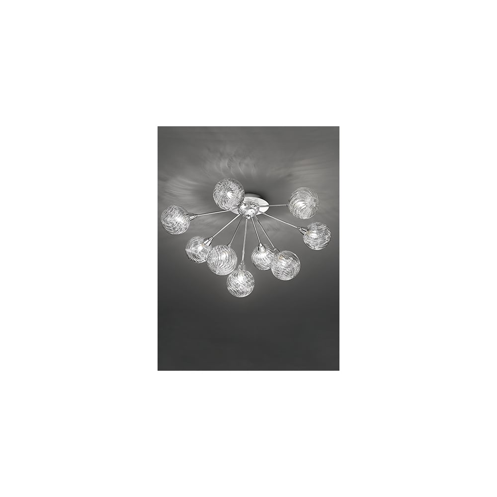 FL2329/9 Protea 9 Light Ceiling Flush Chrome (SD)