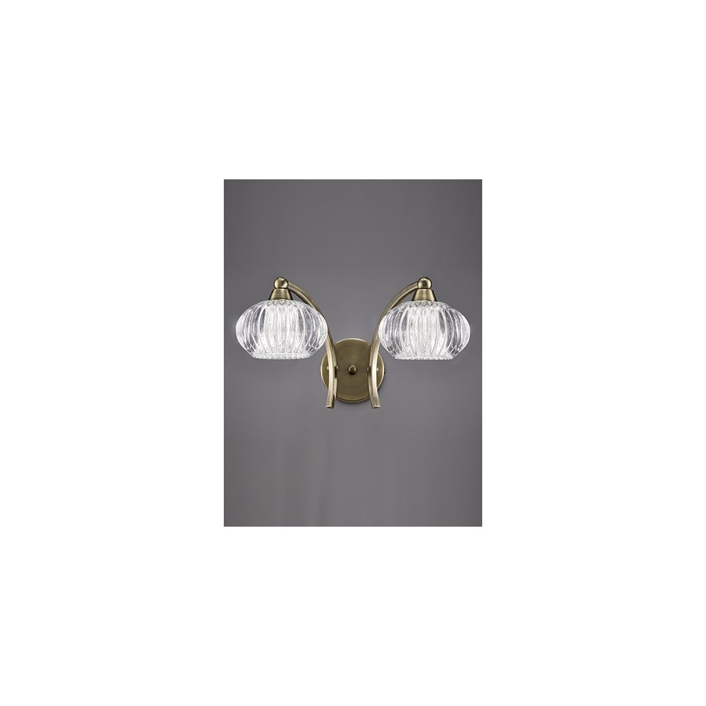 FL2336/2 Ripple 2 Light Wall Bracket Bronze