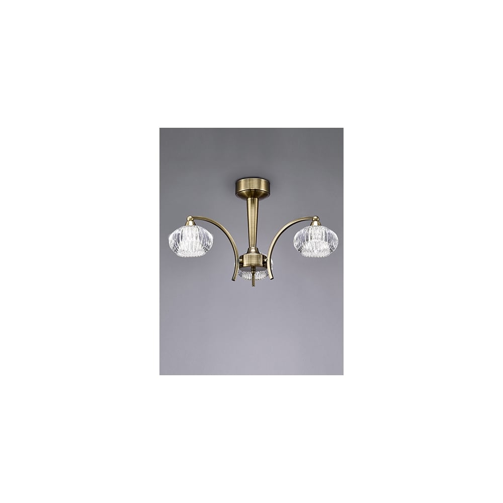 FL2336/3 Ripple 3 Light Ceiling Flush Bronze