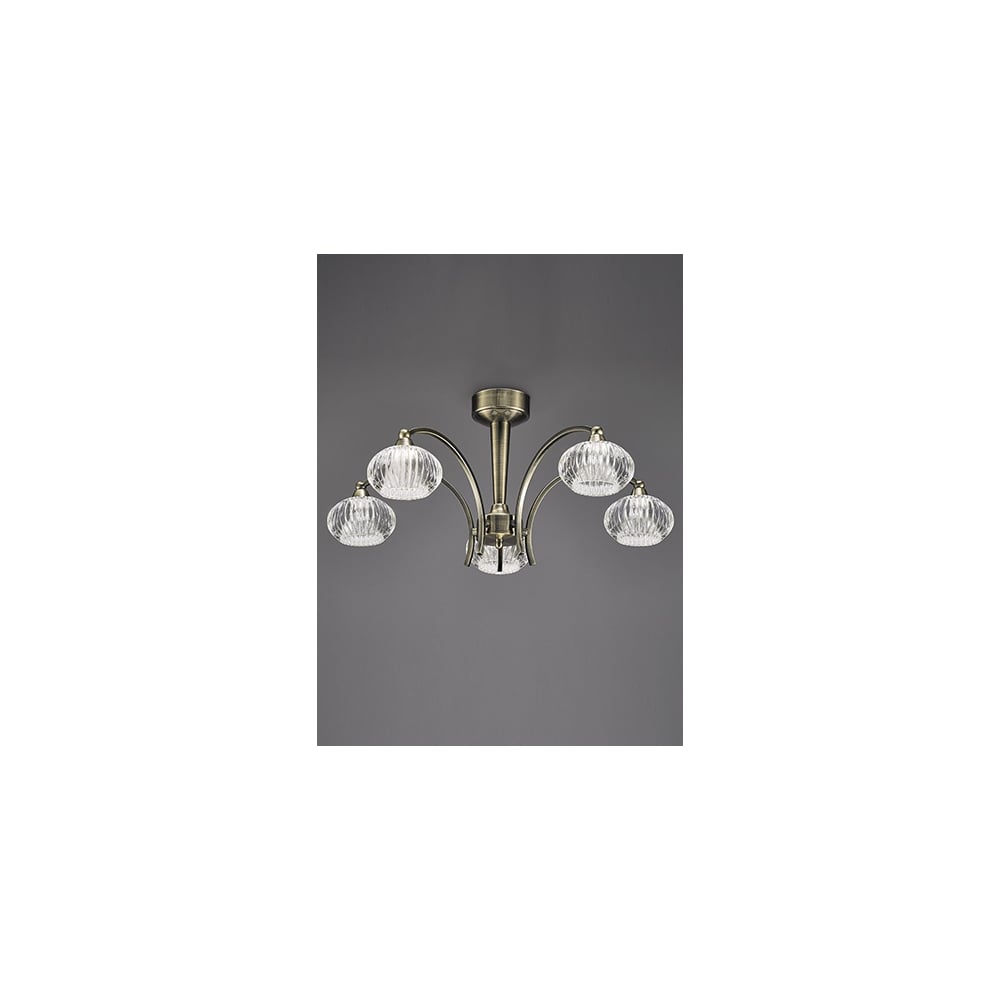 Ripple 5 Light Ceiling Flush Bronze