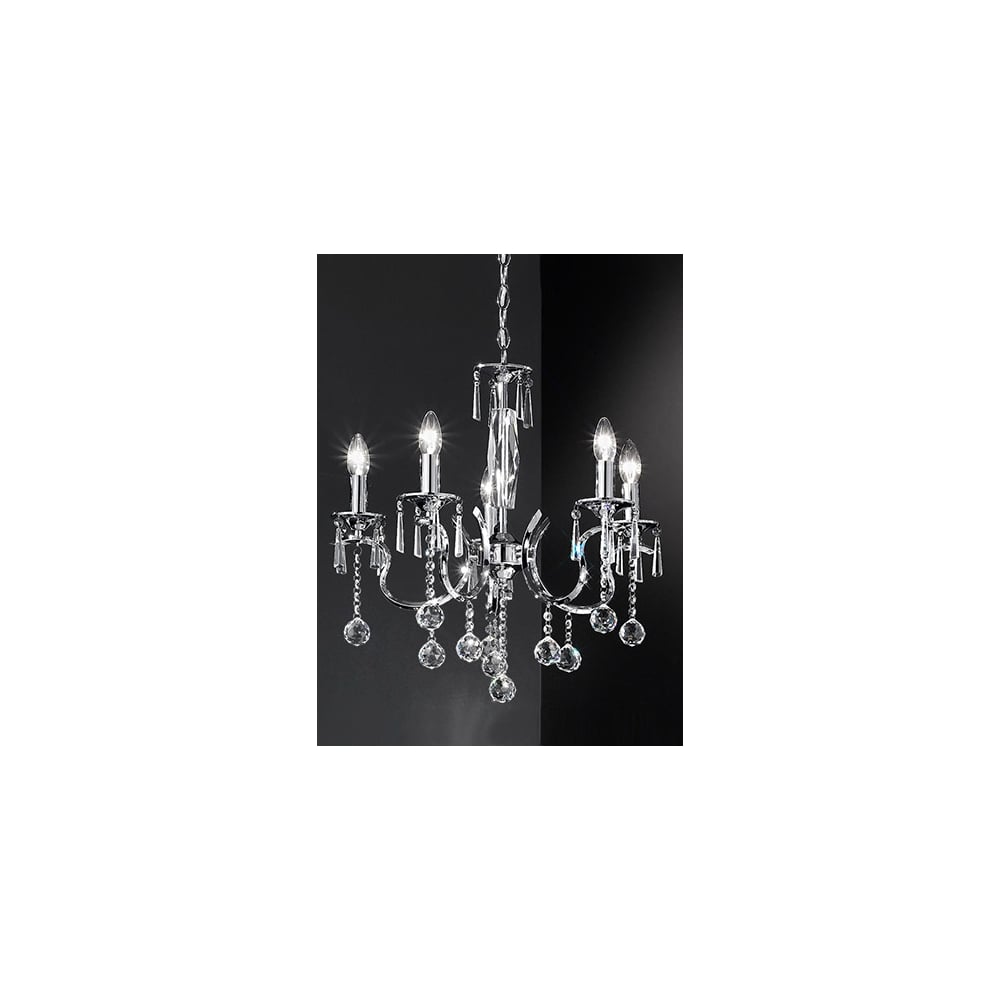 FL2155/5 Taffeta 5 Light Pendant Chrome (SD)