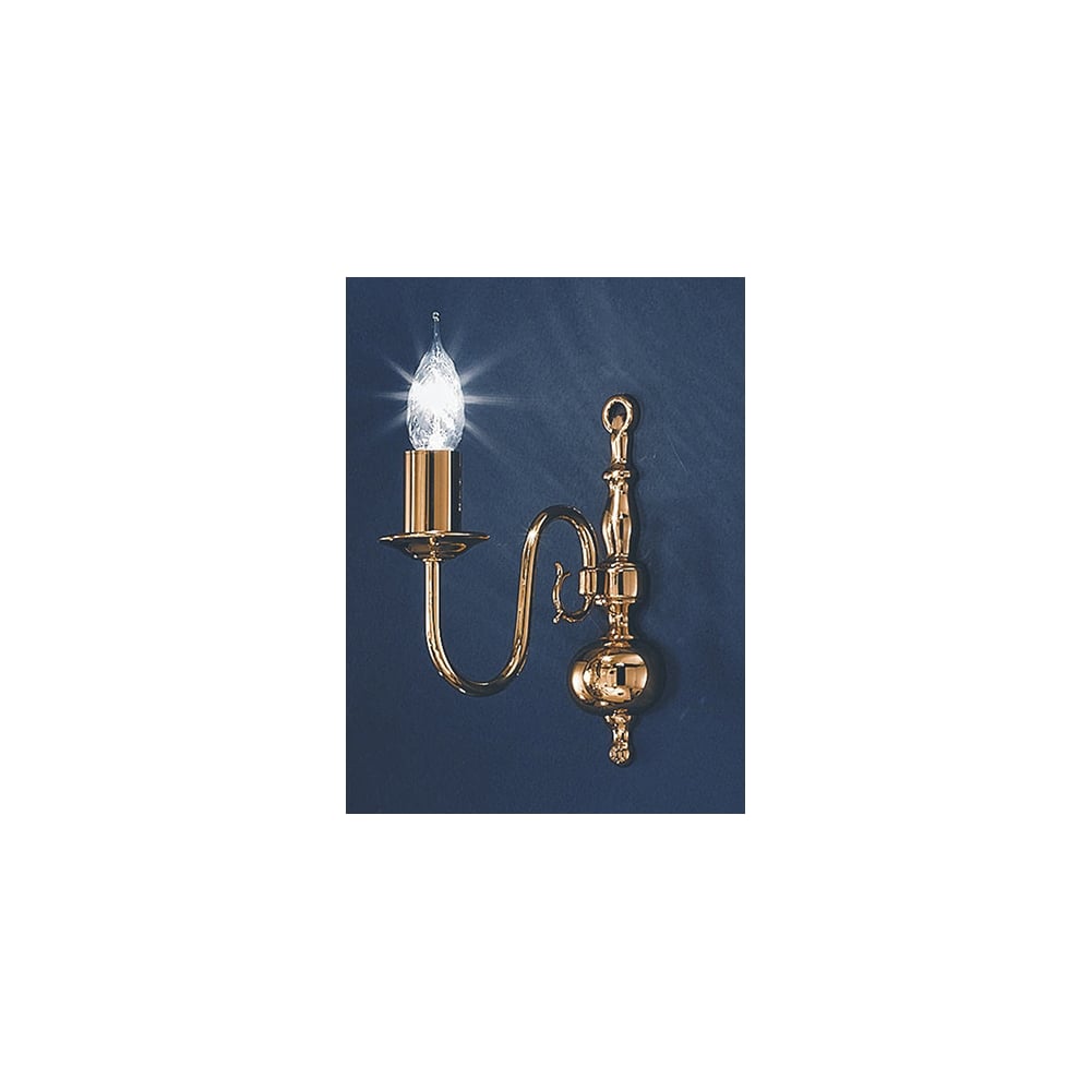 PE7911 Delft 1 Light Wall Bracket Polished Brass