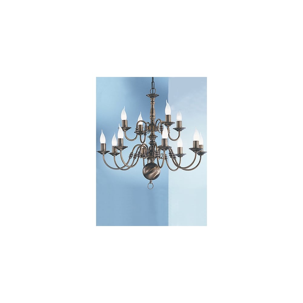 PE79312 Halle 12 Light Pendant Bronze