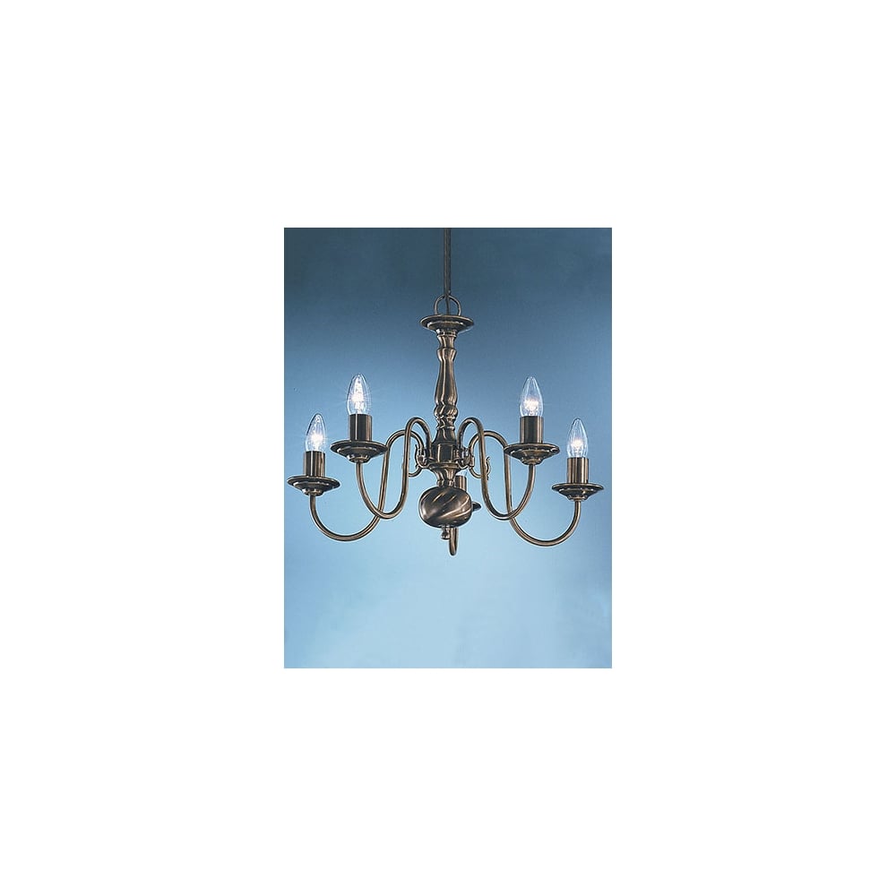 PE7935 Halle 5 Light Pendant Bronze