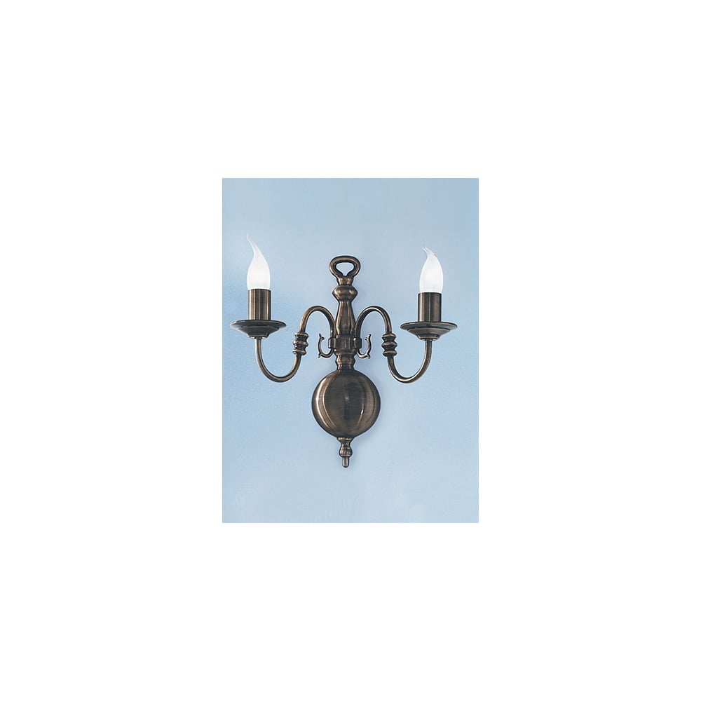 PE7942 Halle 2 Light Wall Bracket Bronze