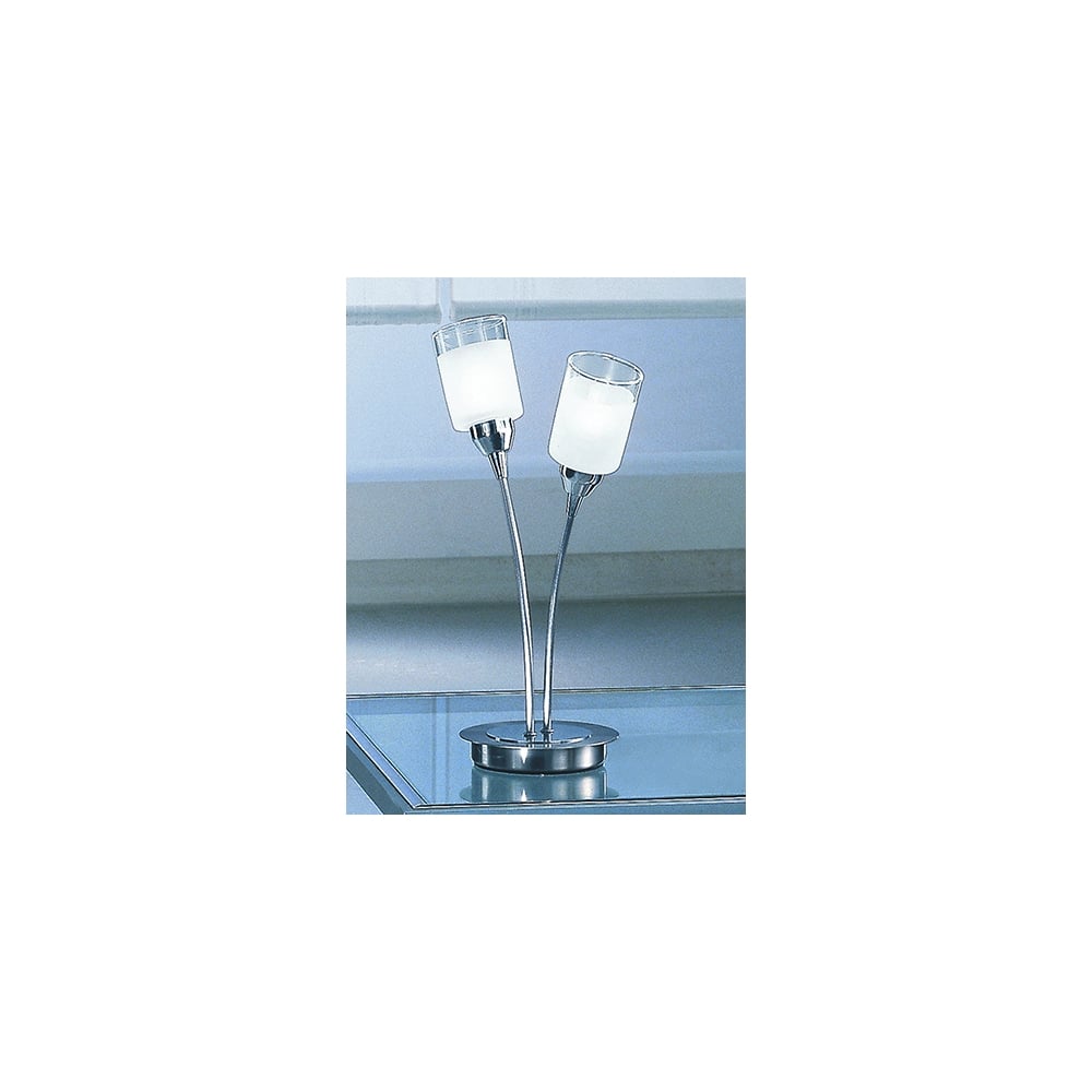 TP94022 Campani 2 Light Table Lamp Chrome / Satin Nickel