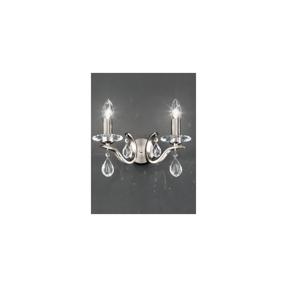 FL2298/2 Willow 2 Light Wall Bracket Satin Nickel