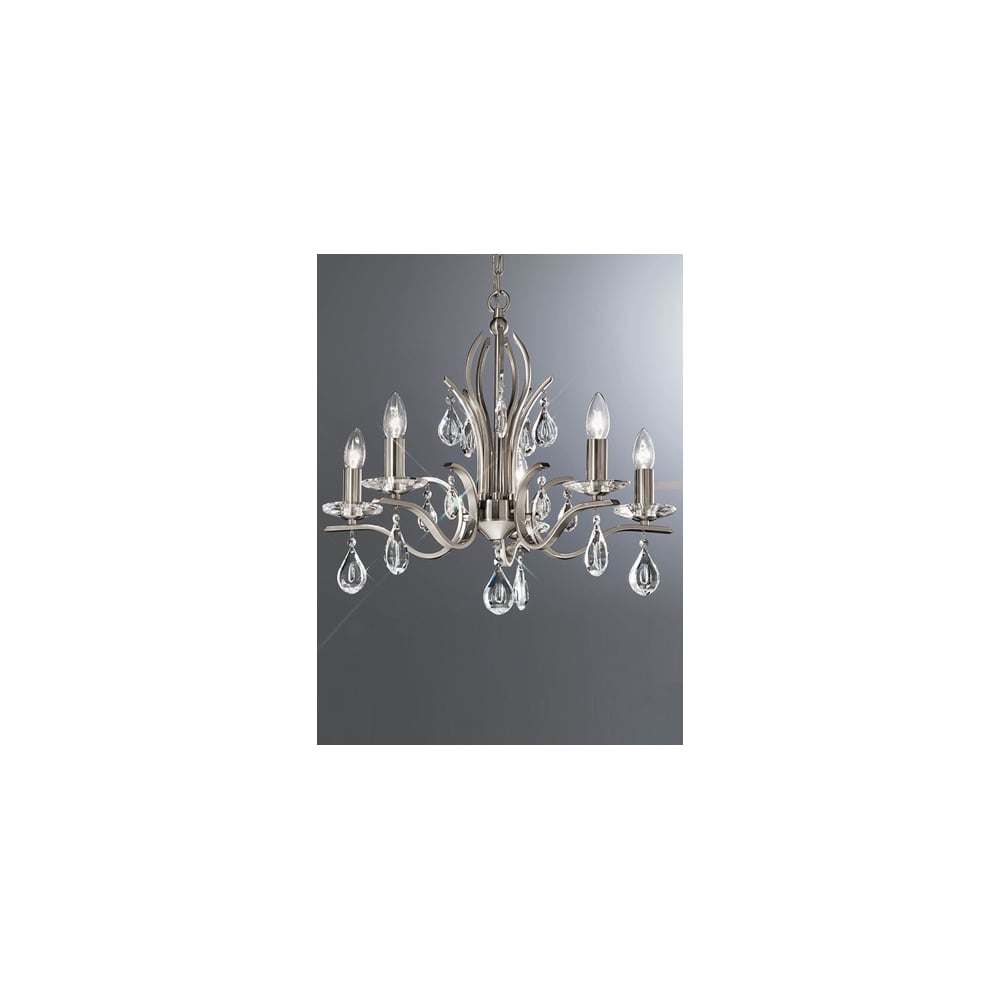 FL2298/5 Willow 5 Light Pendant Satin Nickel
