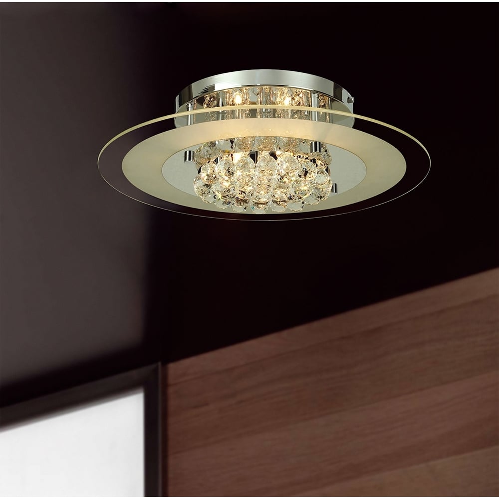 IL30022 Delmar 6 Light Round Flush Chrome