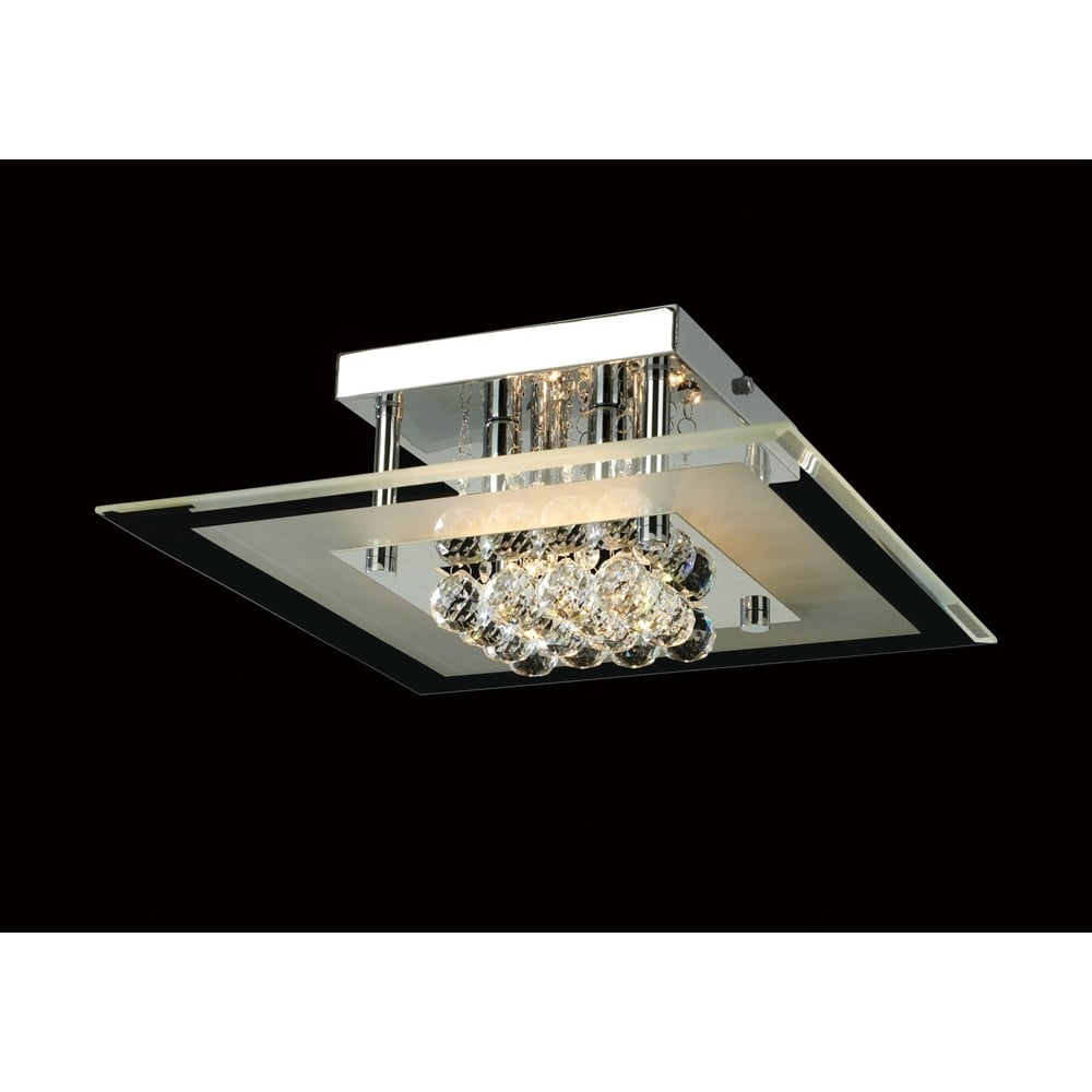 IL30023 Delmar 4 Light Square Flush Chrome