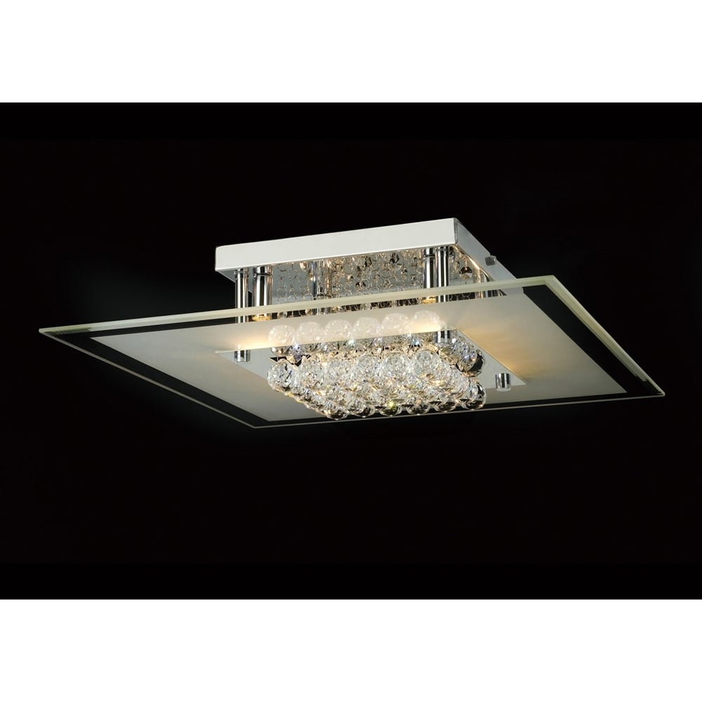 IL30024 Delmar 6 Light Square Flush Chrome