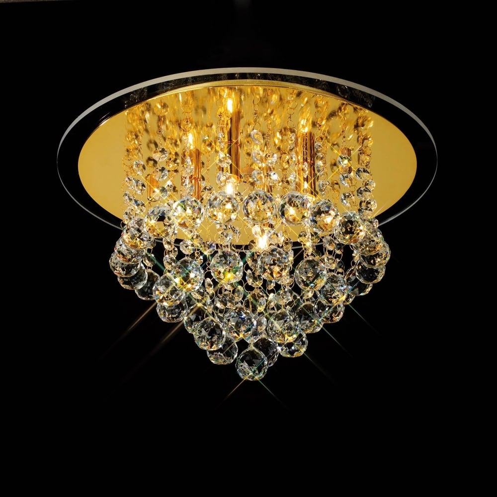 IL30208 Atla 4 Light Gold Crystal Flush