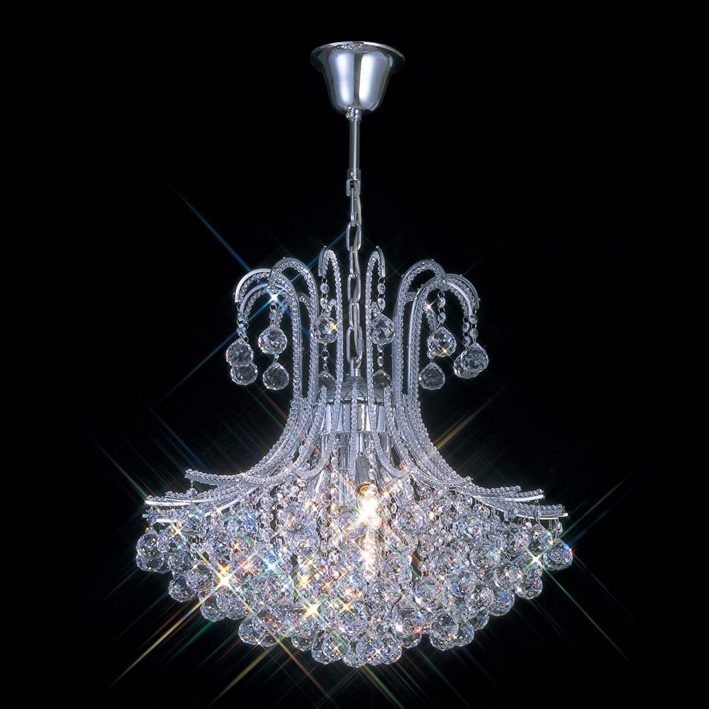 IL30017 Bask Crystal Pendant 6 Light Chrome