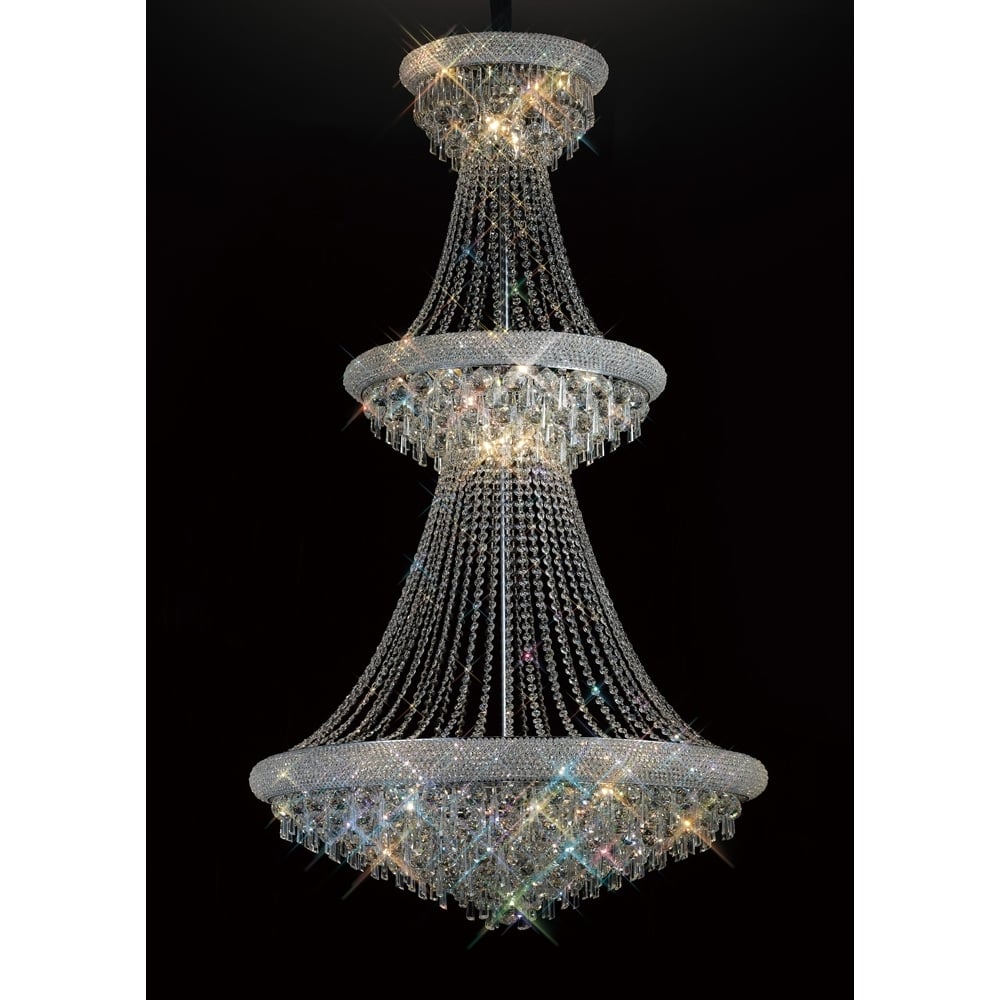 IL31454 Alexandra Pendant 3 Tier Chrome/crystal