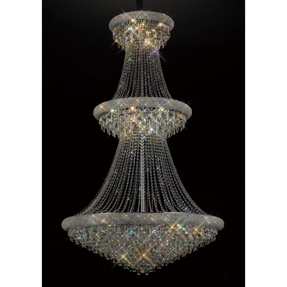 IL31455 Alexandra Pendant 3 Tier Chrome/crystal