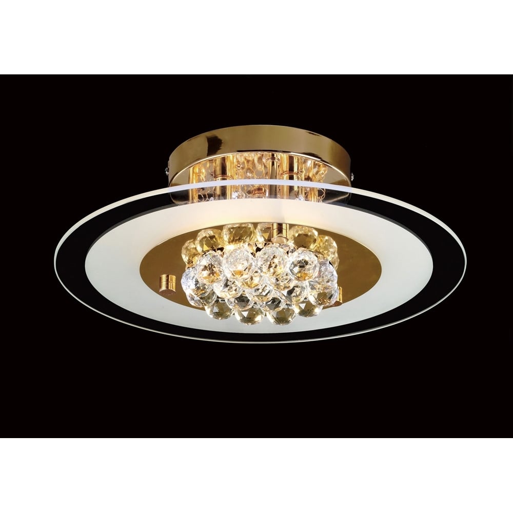 IL32021 Delmar Flush French Gold/glass/crystal