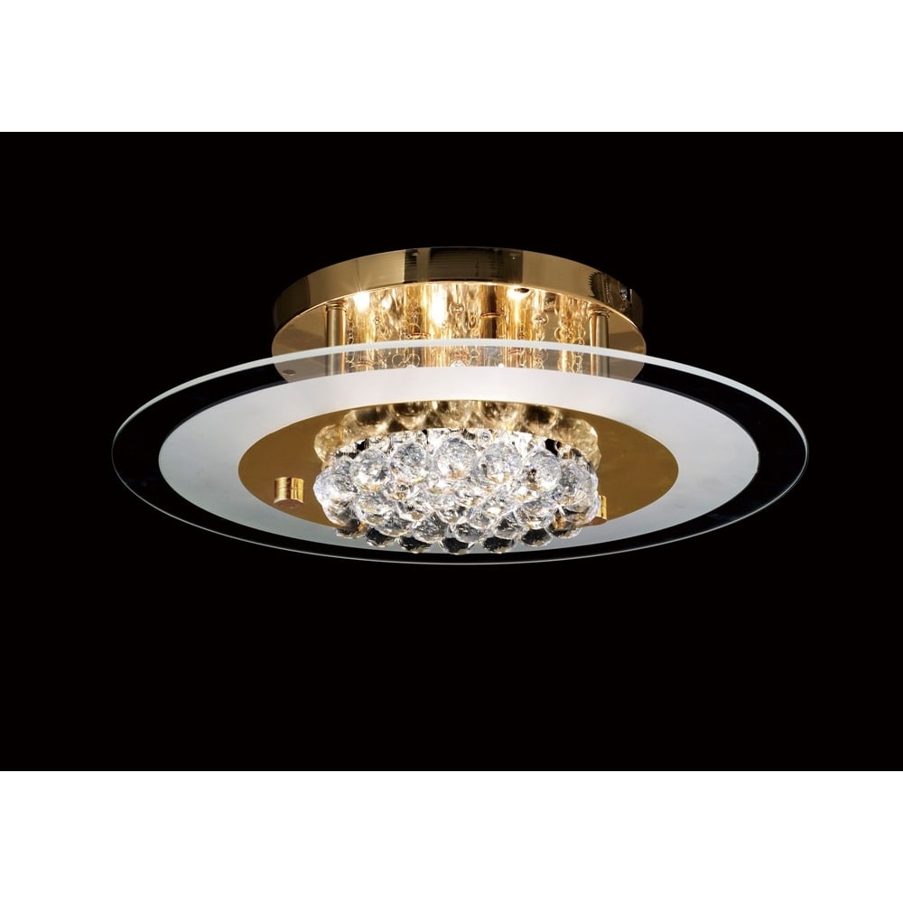 IL32022 Delmar Flush French Gold/glass/crystal