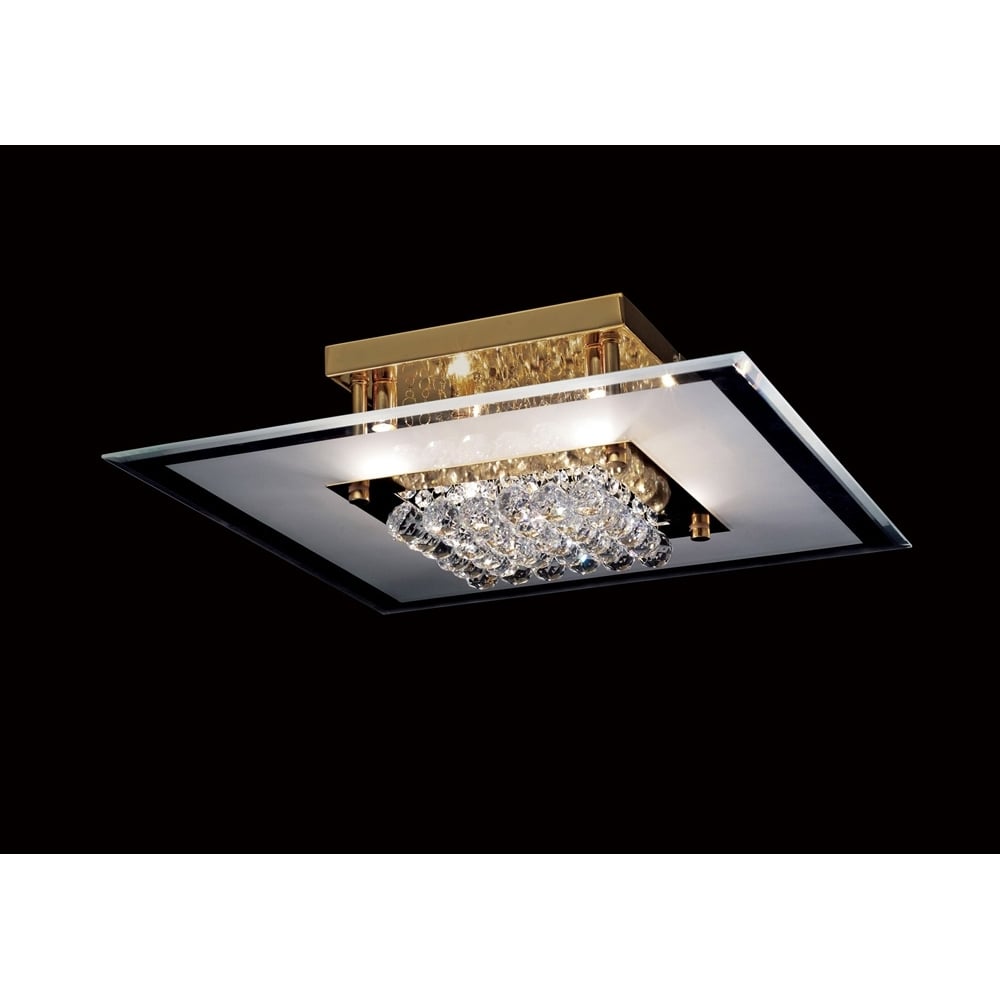 IL32024 Delmar Flush French Gold/glass/crystal