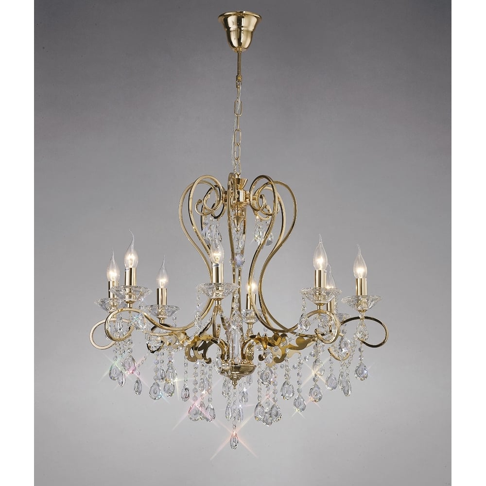 IL32068 Vela Pendant 8 Light French Gold/crystal