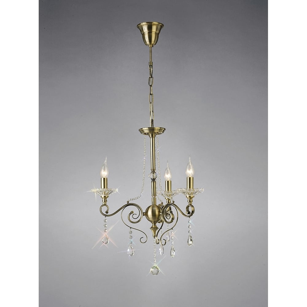 IL32073 Libra Pendant Antique Brass/crystal
