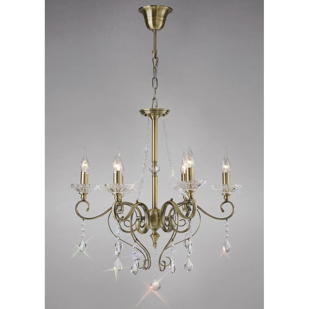 IL32076 Libra Pendant Antique Brass/crystal