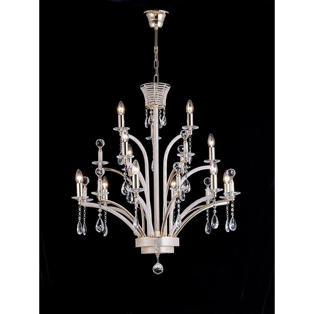 Diyas IL30381 Orlando Pendant Large 12 Light Gold Plated