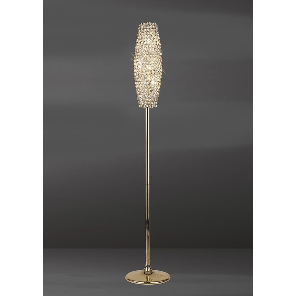 Kos Floor  Lamp 4 Light French Gold/Crystal