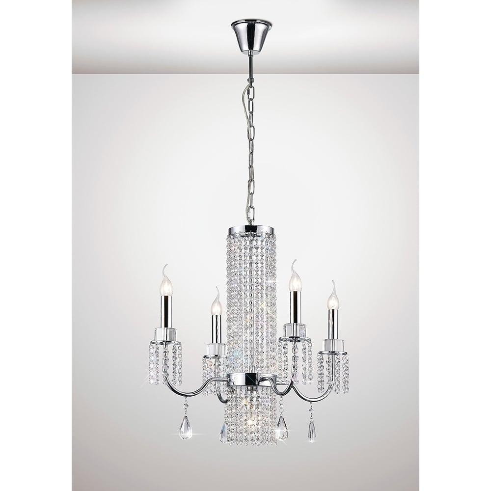 Diyas IL31542 Emily Pendant 4 Light Polished Chrome/Crystal