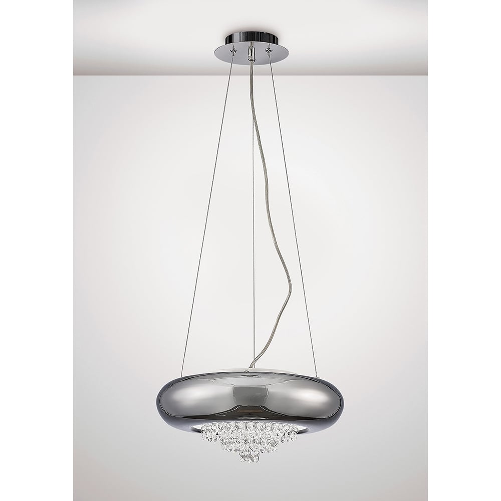 Diyas IL31563 Phyllis Large Pendant 3 Light Polished Chrome/Crystal