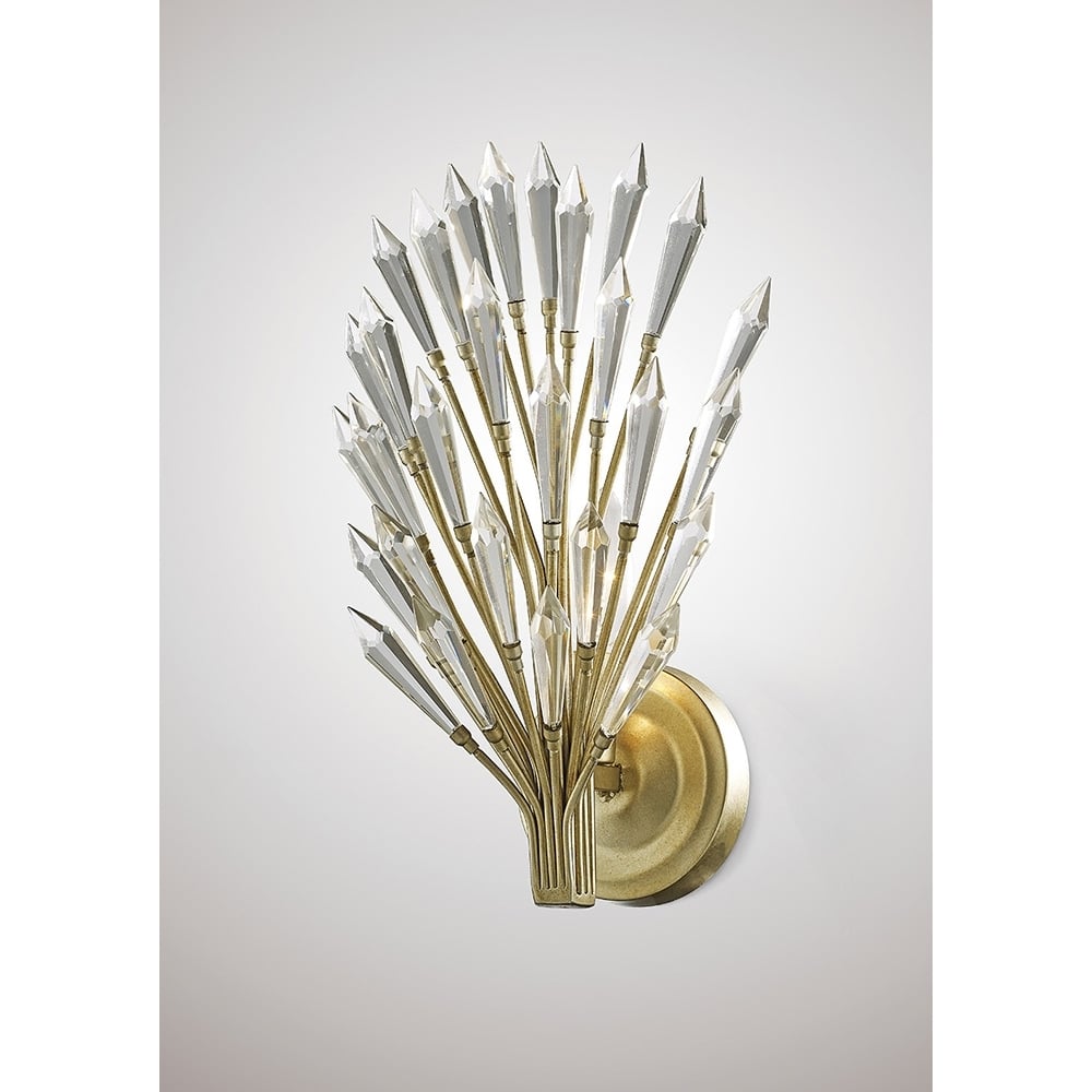 Diyas IL31670 Fay Wall Lamp 1 Light Aged Gold/Silver/Crystal (S)