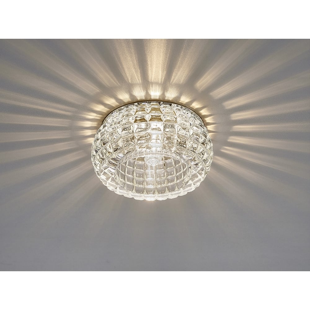 Diyas IL31841CH Ria Cube Pattern Round Downlight Chrome/Crystal