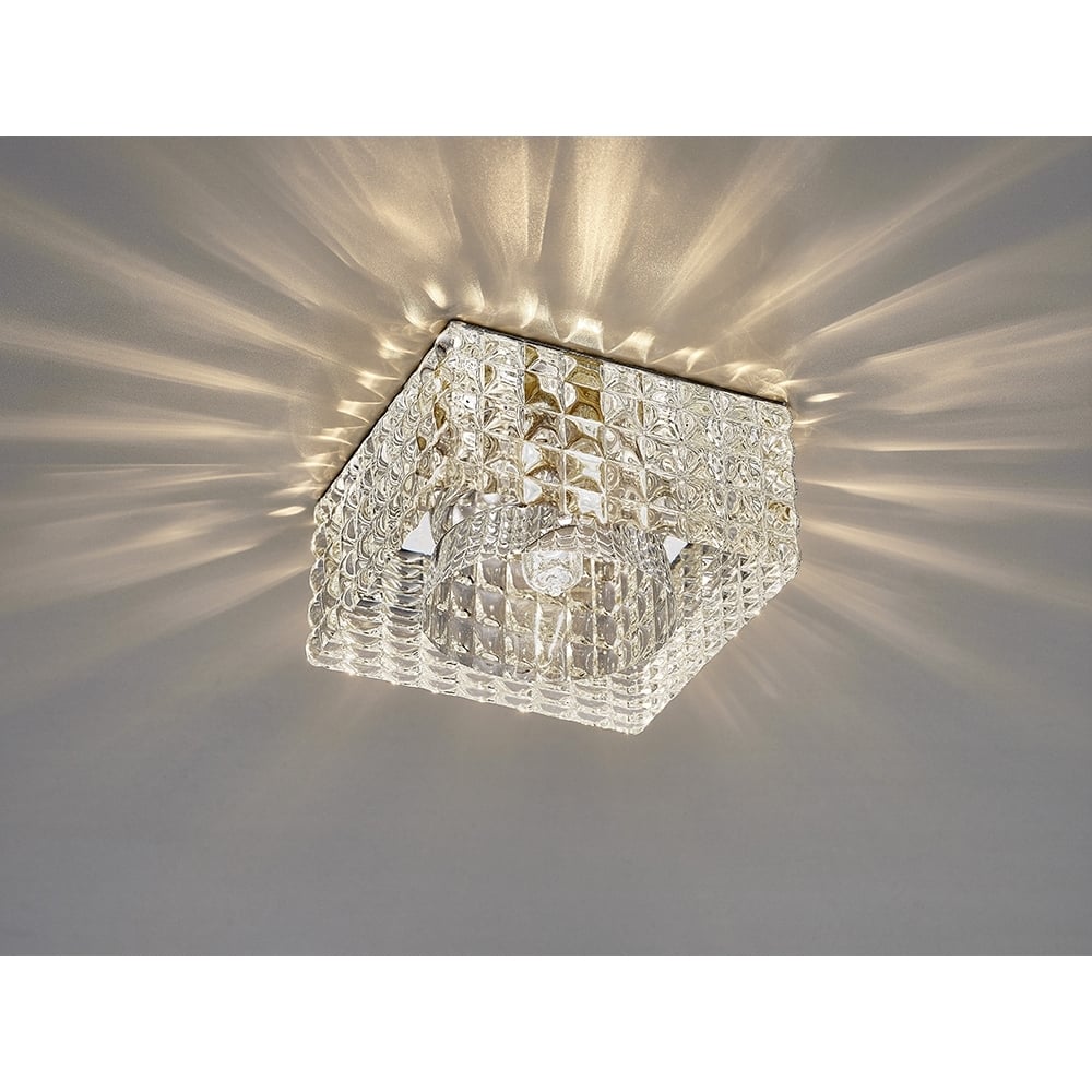 Diyas IL31842CH Ria Cube Pattern Square Downlight Chrome/Crystal
