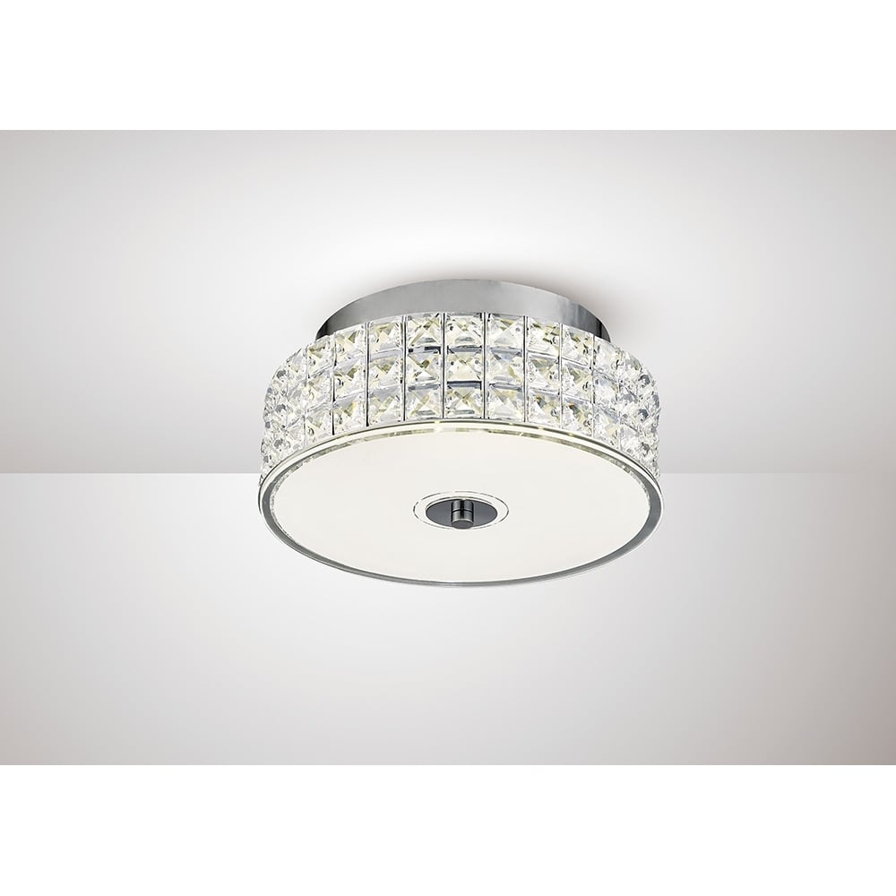 Diyas IL80020 Hawthorne Round Ceiling LED Polished Chrome/Crystal