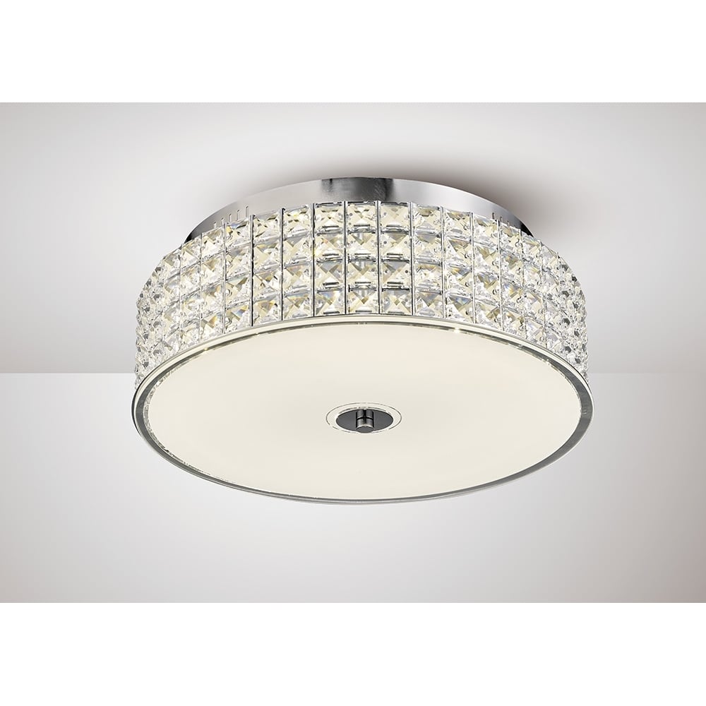 Diyas IL80021 Hawthorne Round Ceiling LED Polished Chrome/Crystal