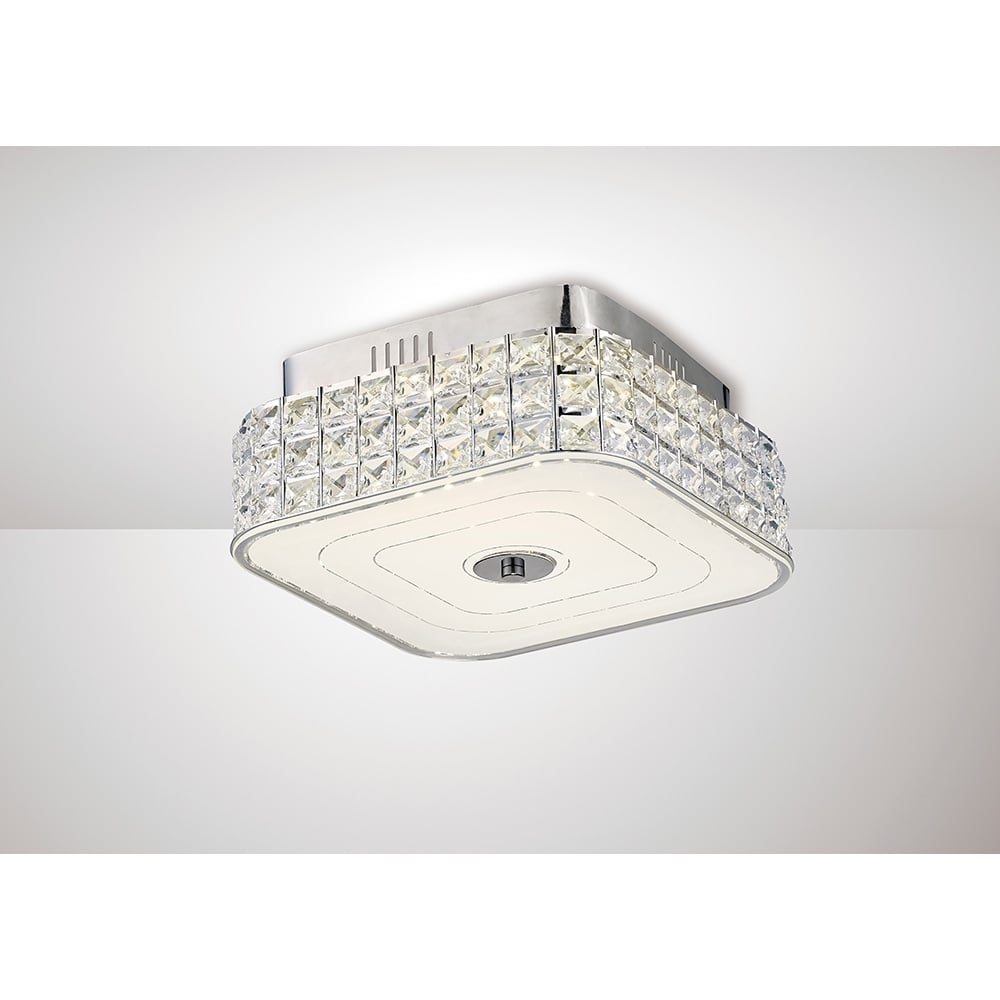 Diyas IL80022 Hawthorne Square Ceiling LED Polished Chrome/Crystal