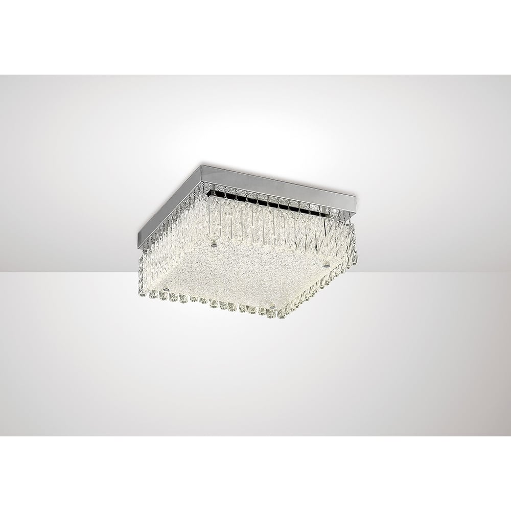 Diyas IL80052 Aiden Small Square Ceiling LED Polished Chrome/Crystal