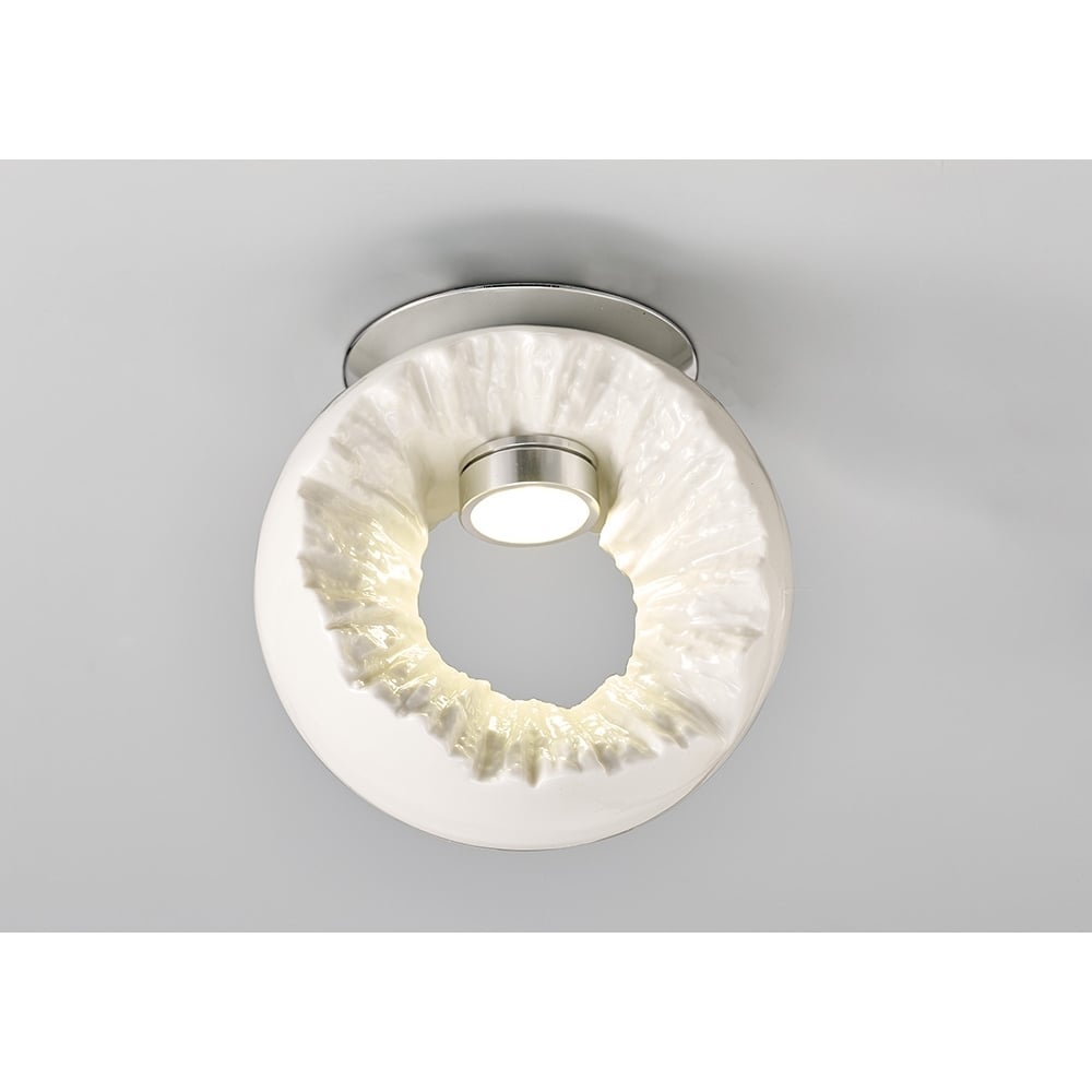 Diyas IL80061 Salvio Ceiling Round Sculpture LED Chrome/White