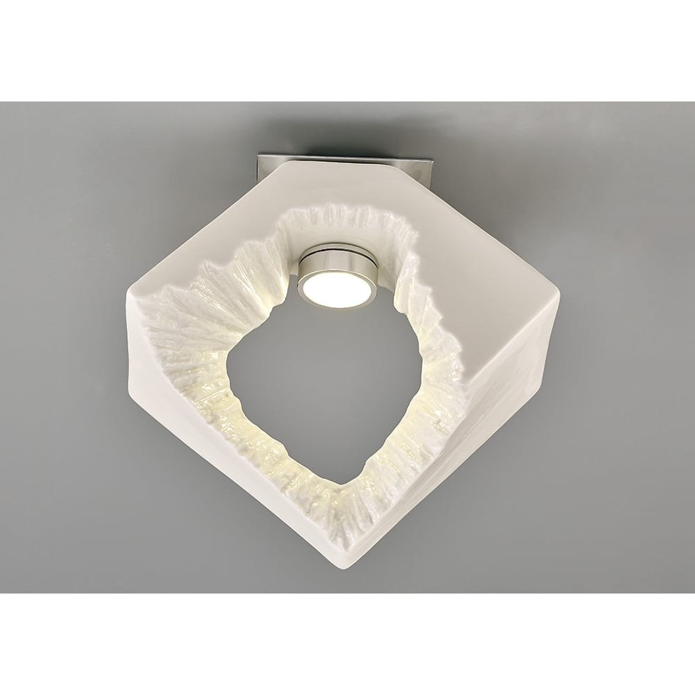 Diyas IL80063 Salvio Ceiling Square Sculpture LED Chrome/White