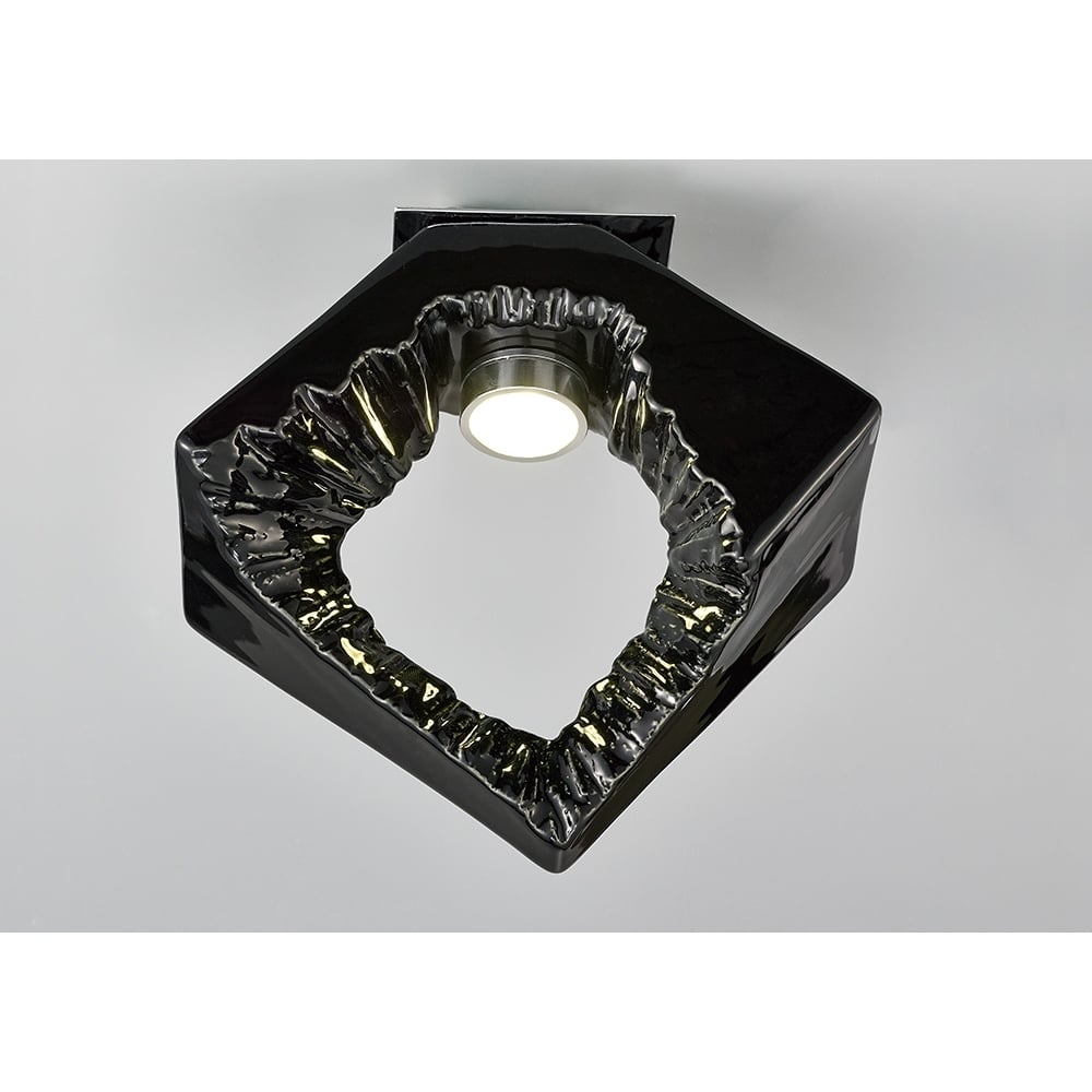 Diyas IL80064 Salvio Ceiling Square Sculpture LED Chrome/Black
