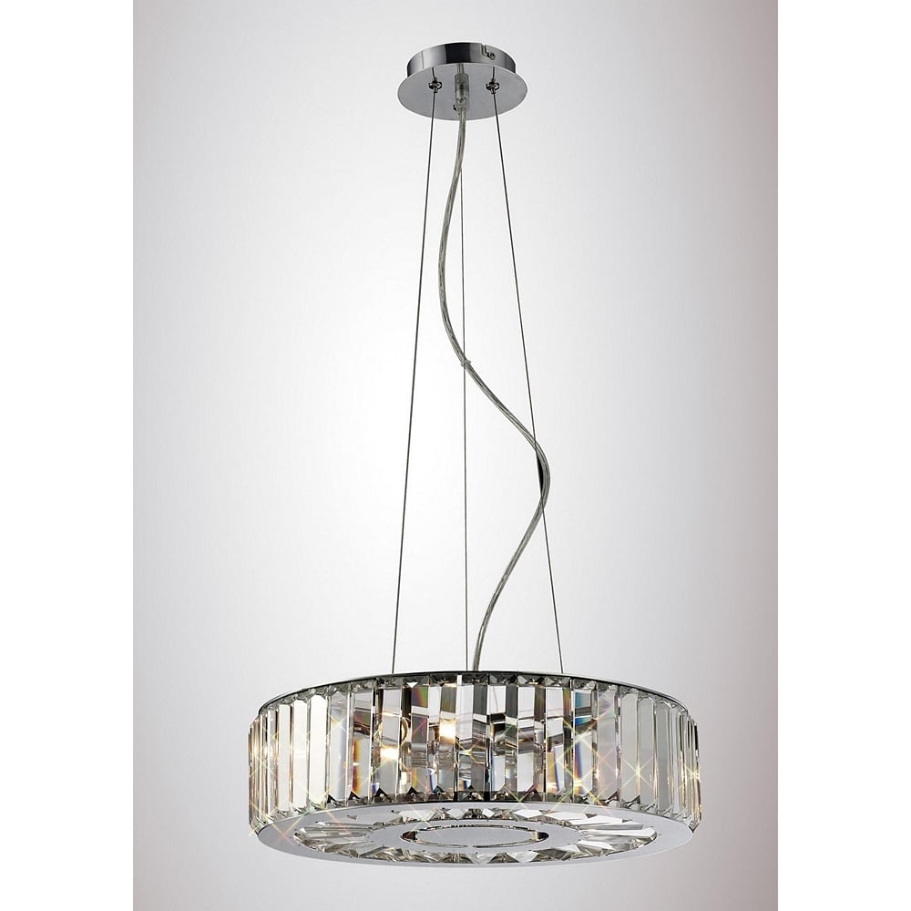 IL30072 Torre Pendant 5 Light Polished Chrome/crystal