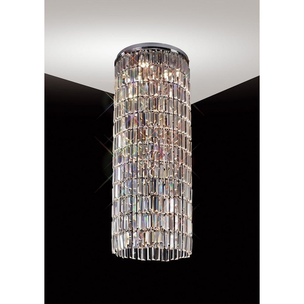 IL30075 Torre Pendant 5 Light Polished Chrome/crystal. (ceiling Plate And Mirror Only.)