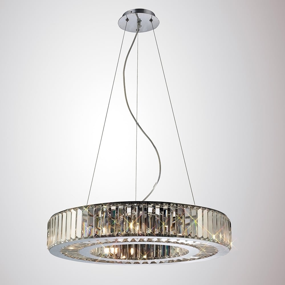 IL30079 Torre Pendant 9 Light Polished Chrome/crystal