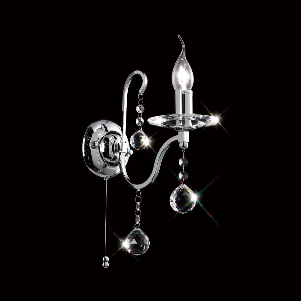 IL30111 Bianco Switched Crystal Wall 1 Light Chrome