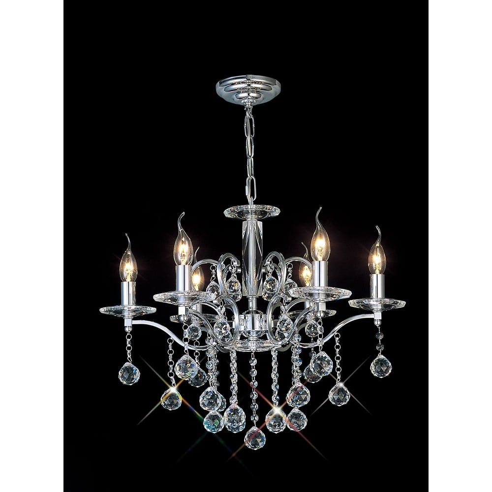 IL30126 Zinta Crystal Pendant 6 Light Chrome