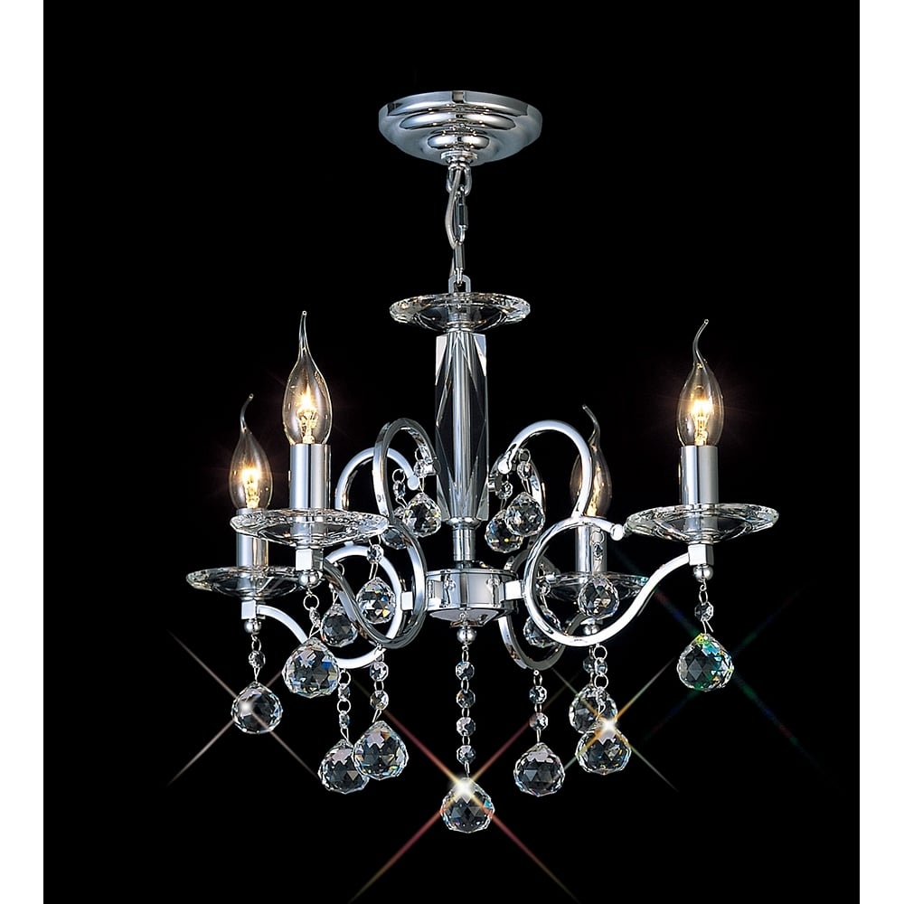 IL30124 Zinta Crystal Pendant 4 Light Chrome