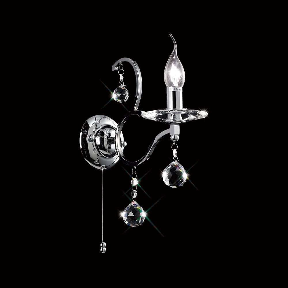 IL30121 Zinta Crystal Switched Wall 1 Light Chrome