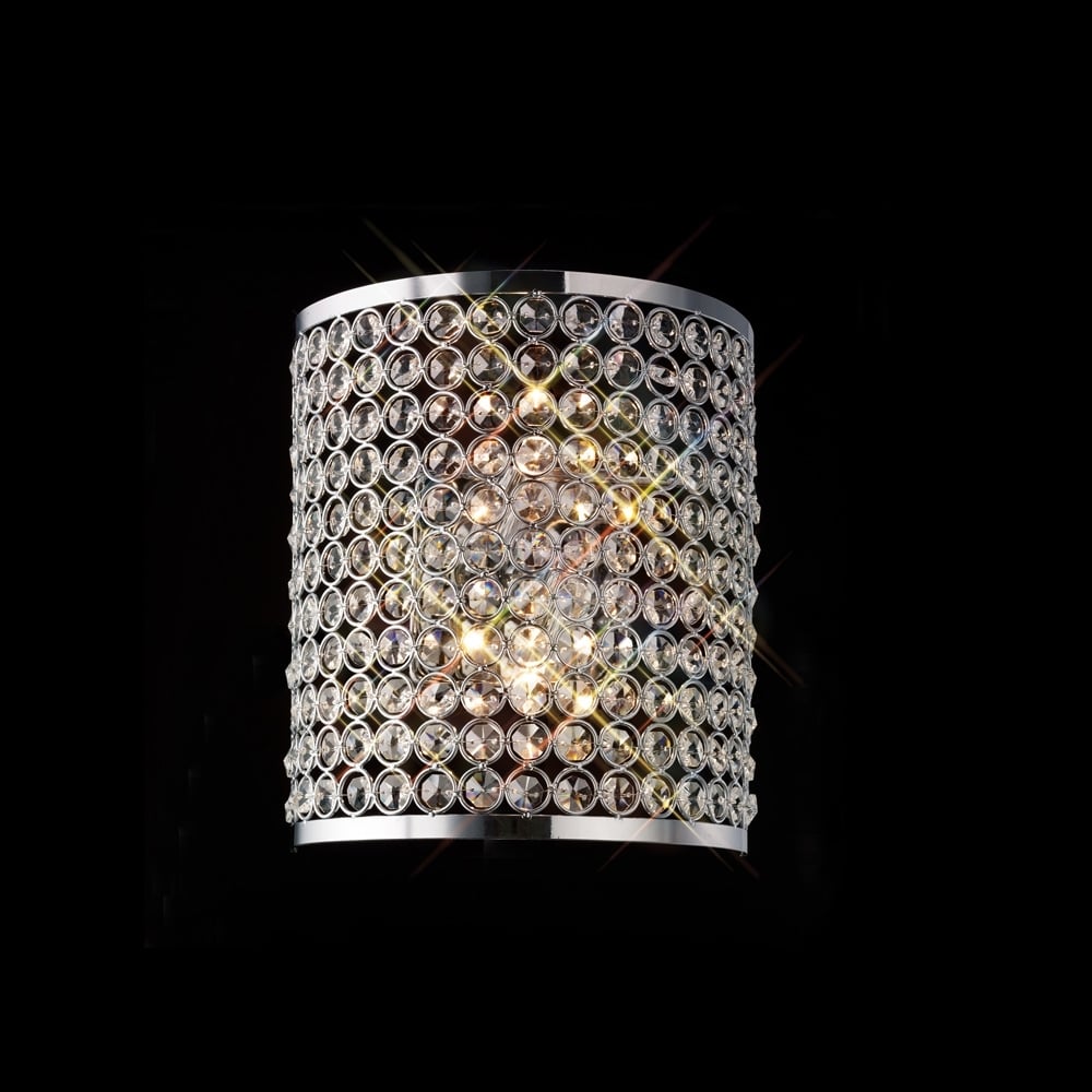 IL30199 Ava Wall Lamp 2 Light Polished Chrome/crystal