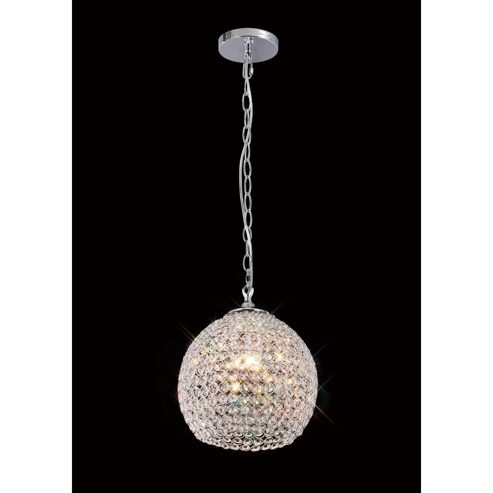 IL30191 Ava Pendant 4 Light Polished Chrome/crystal