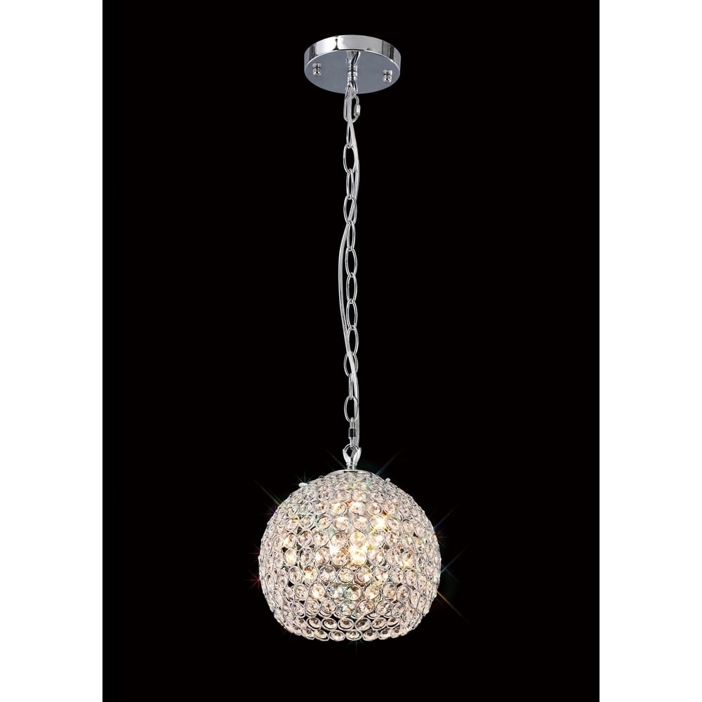 IL30190 Ava Pendant 3 Light Polished Chrome/crystal